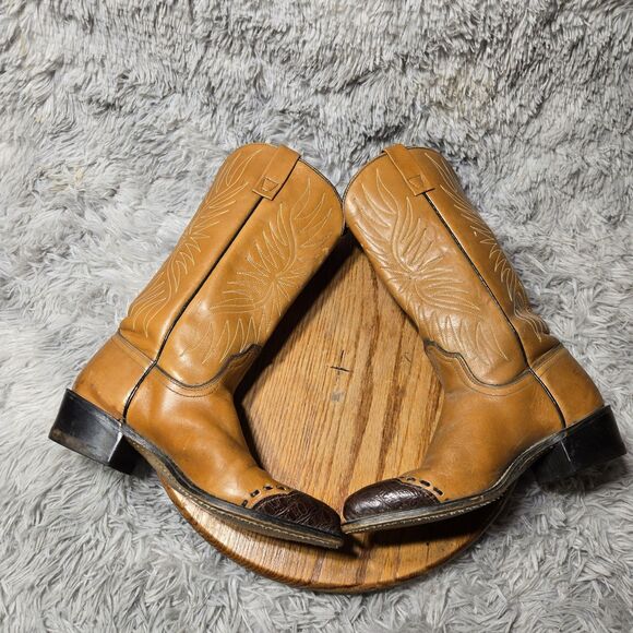 Vintage Acme Boot Women Size 6.5A Brown Western Cowgirl Stitched Tip Made in USA - Picture 5 of 10